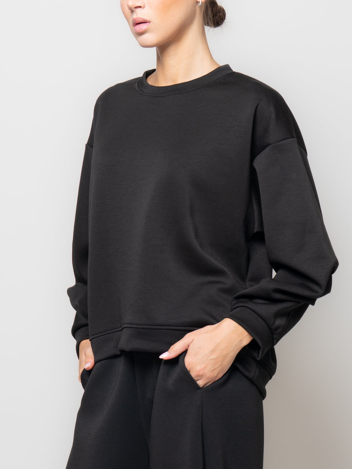 Felpa in neoprene con manica rappresa