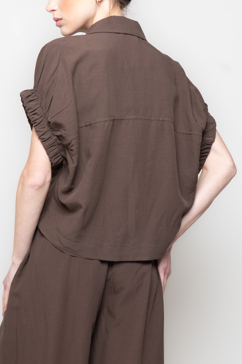 Camicia con Maniche Arricciate