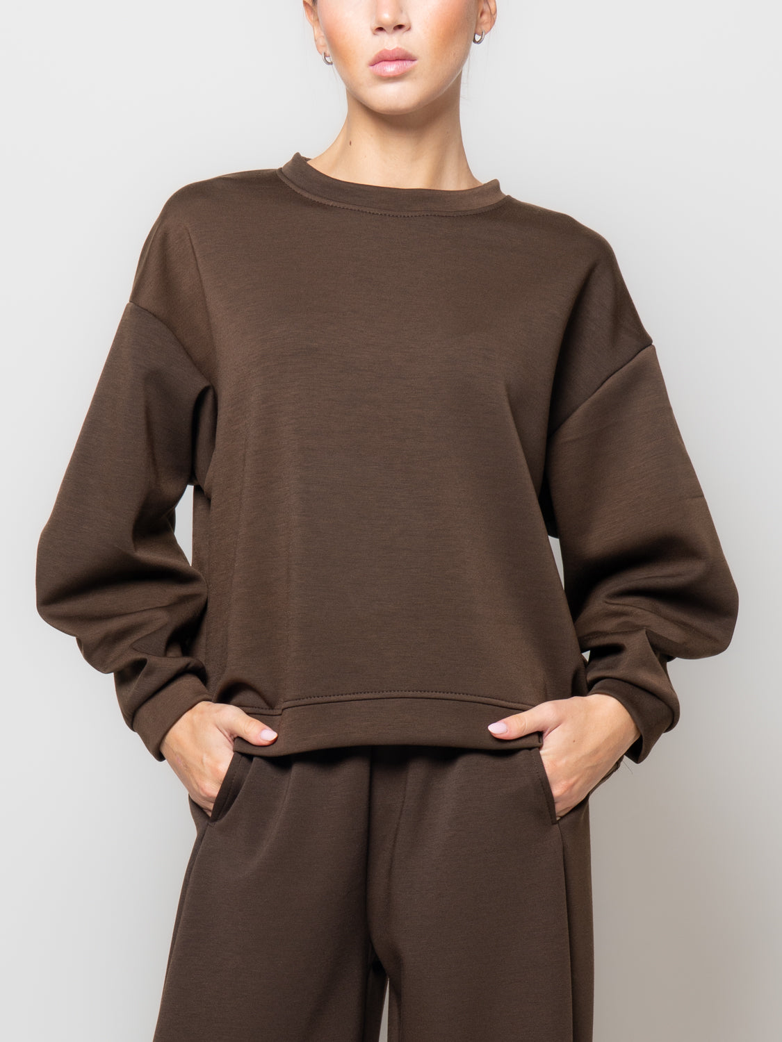 Felpa in neoprene con manica rappresa