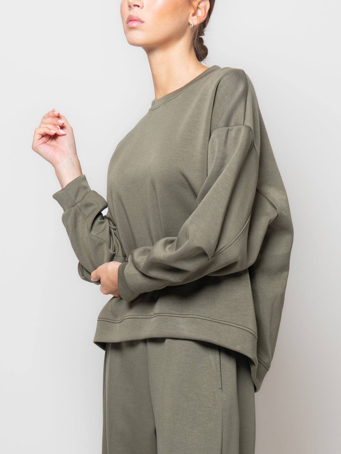 Felpa in neoprene con manica rappresa