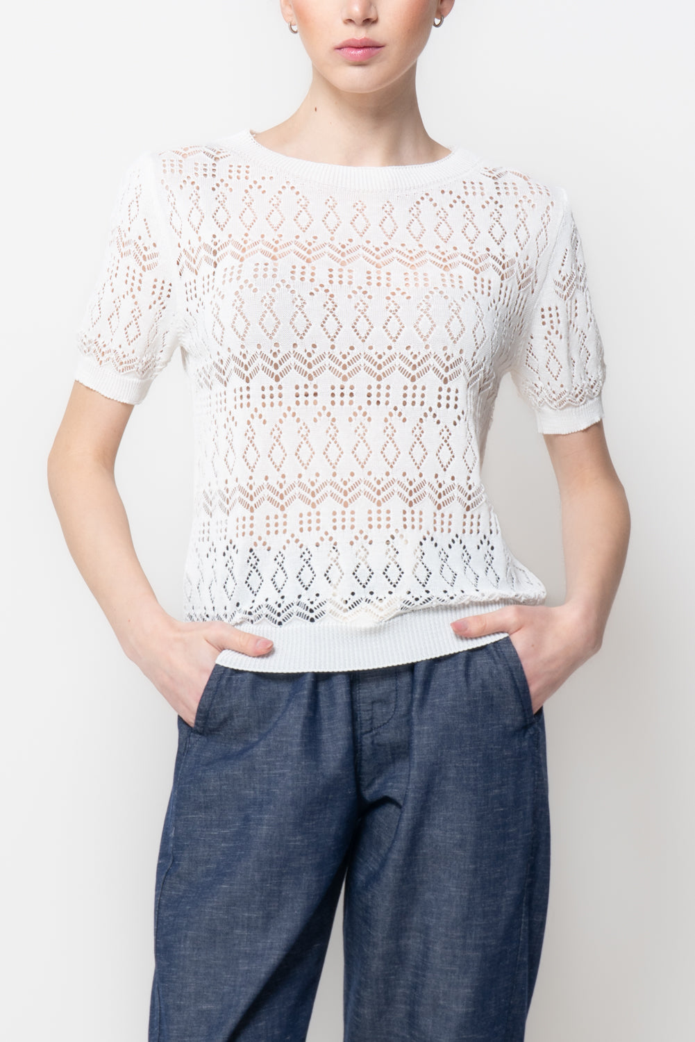 T-shirt in Maglia Traforata