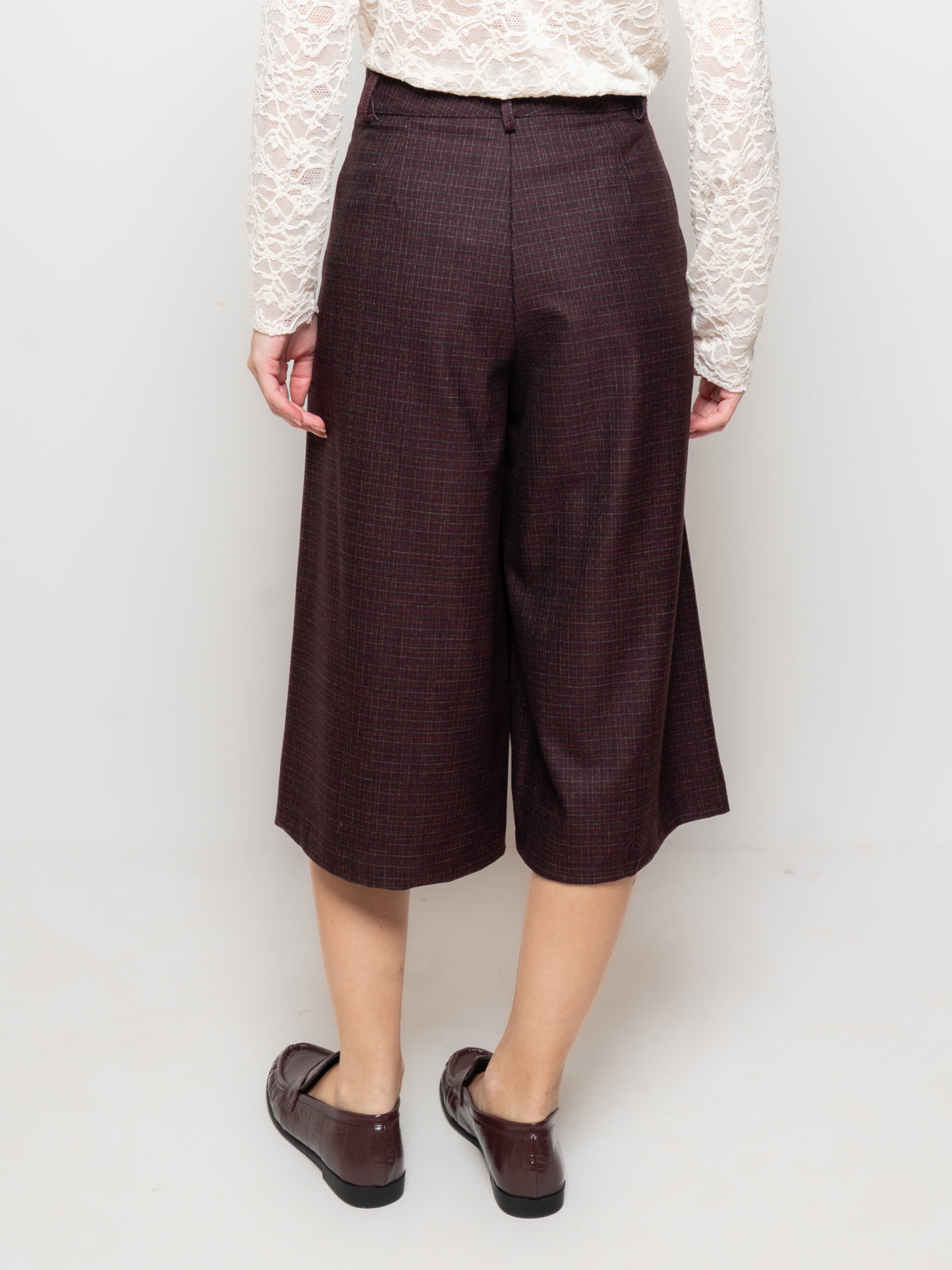 Pantalone culotte a vita alta