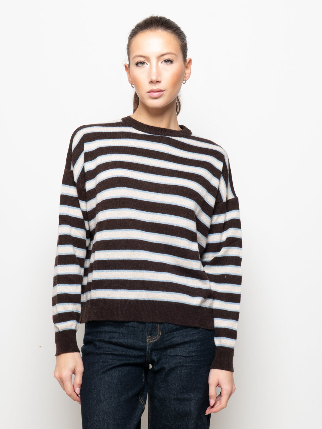 Maglia a righe misto cashmere