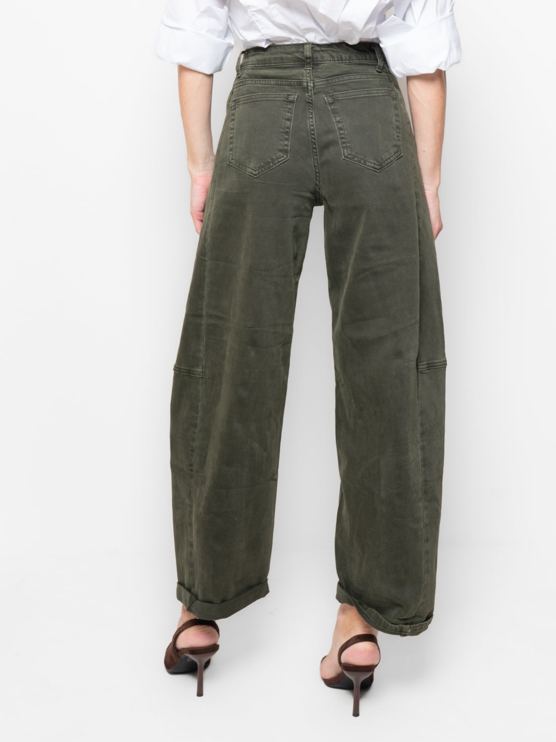 Pantalone barrel in cotone