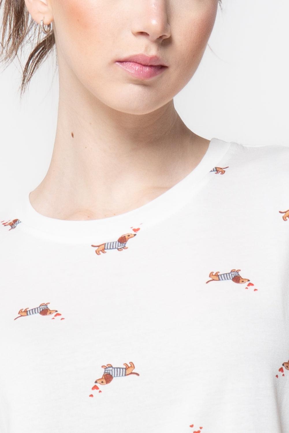 T-shirt con stampa canini