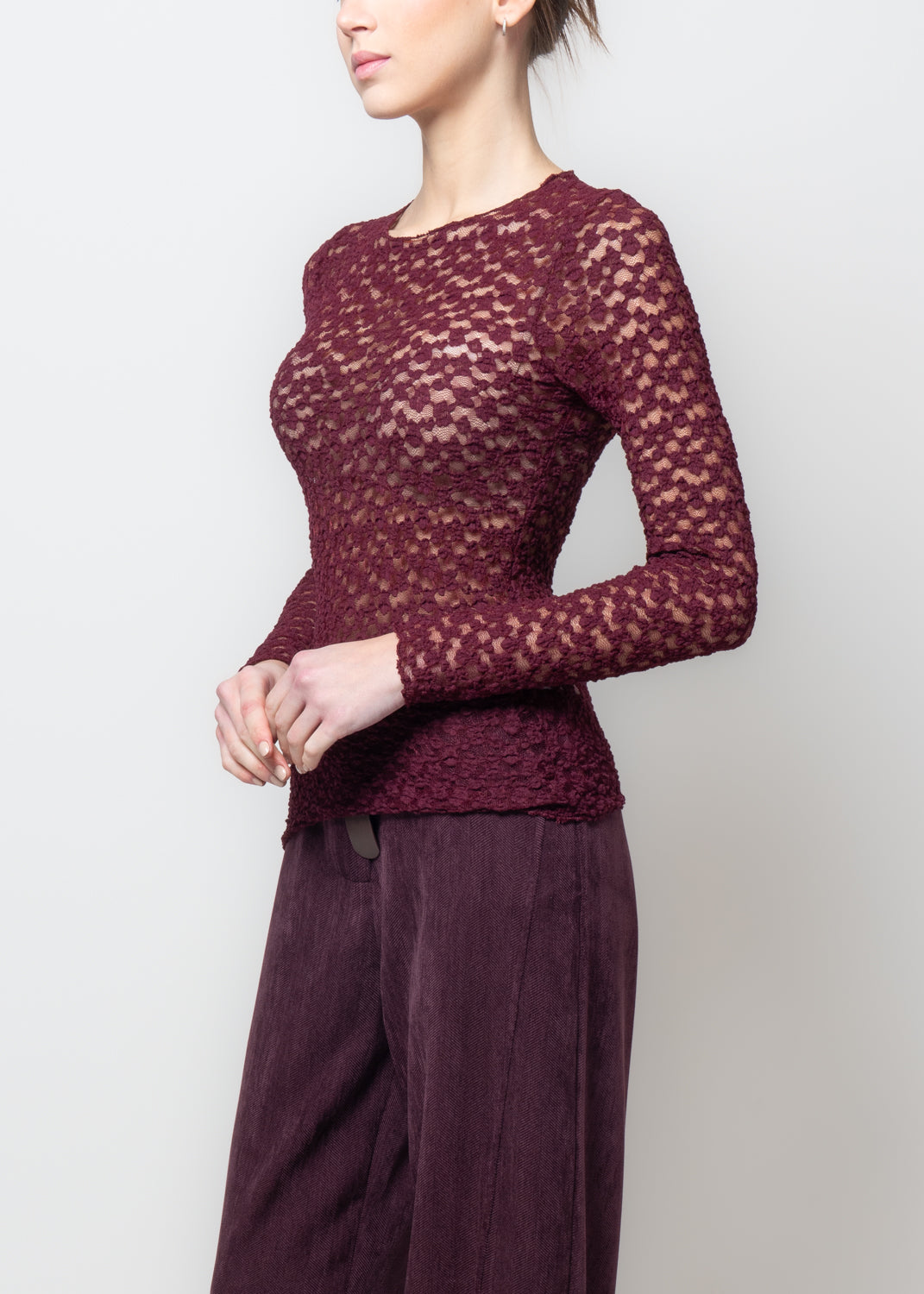 Blusa in pizzo floccato