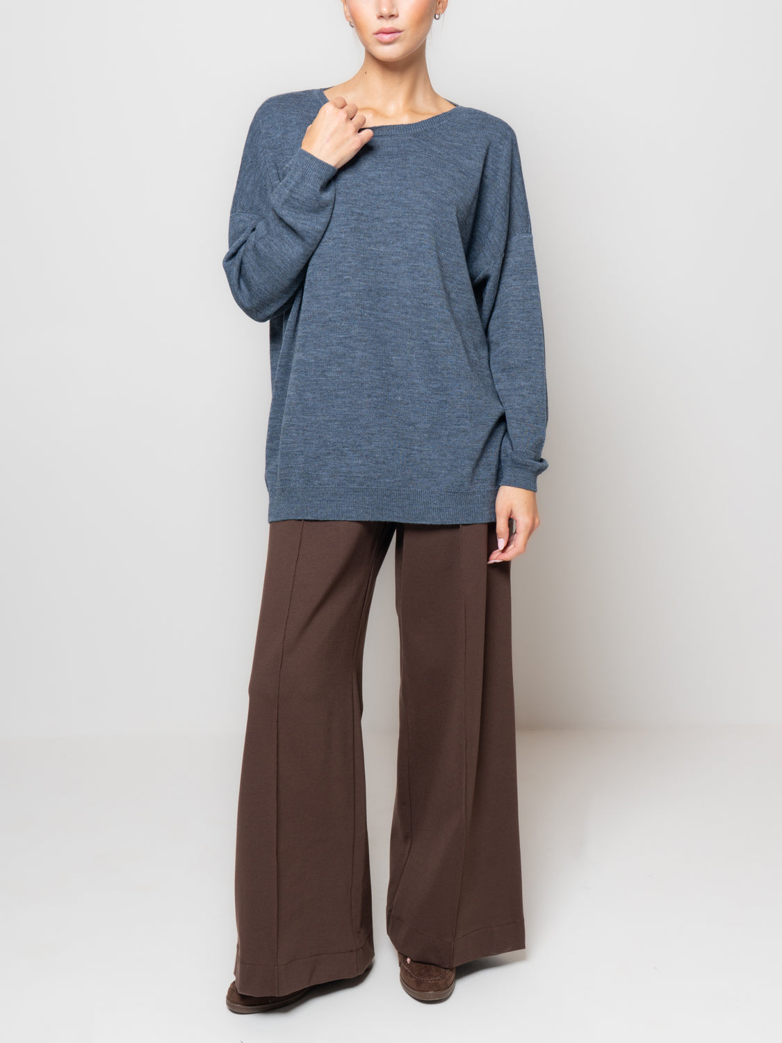 Maglia over misto lana