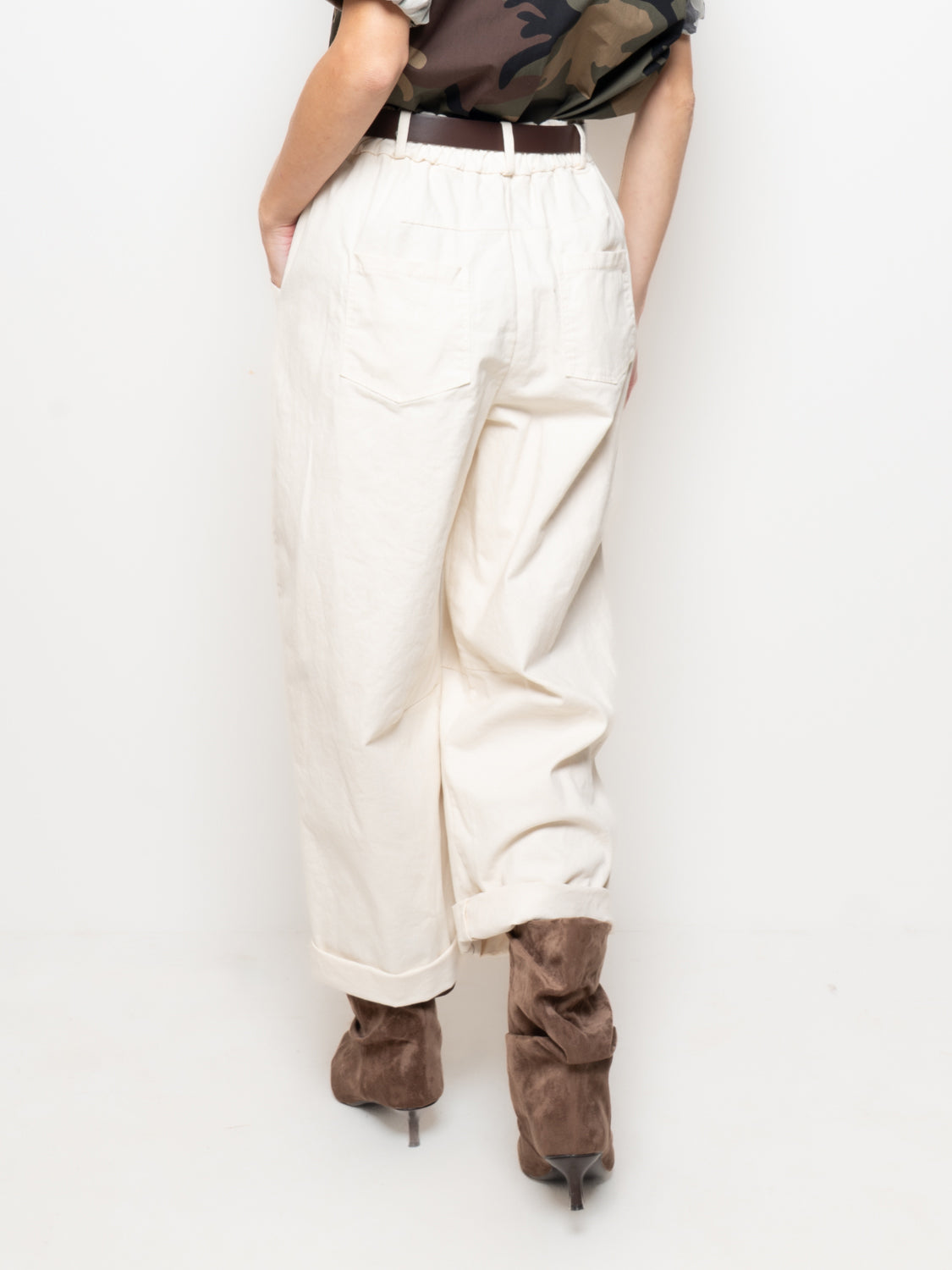 Pantalone cargo a vita alta