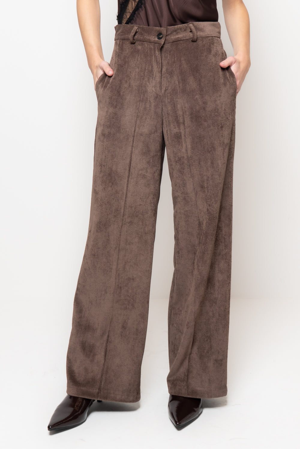 Pantaloni in velluto a palazzo