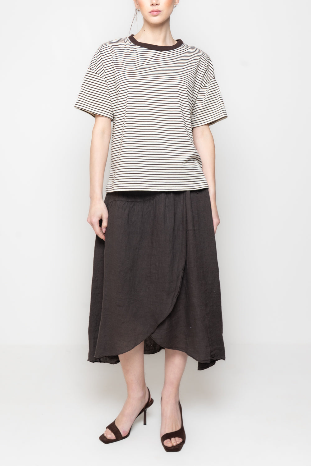 T-shirt a righe con profilo