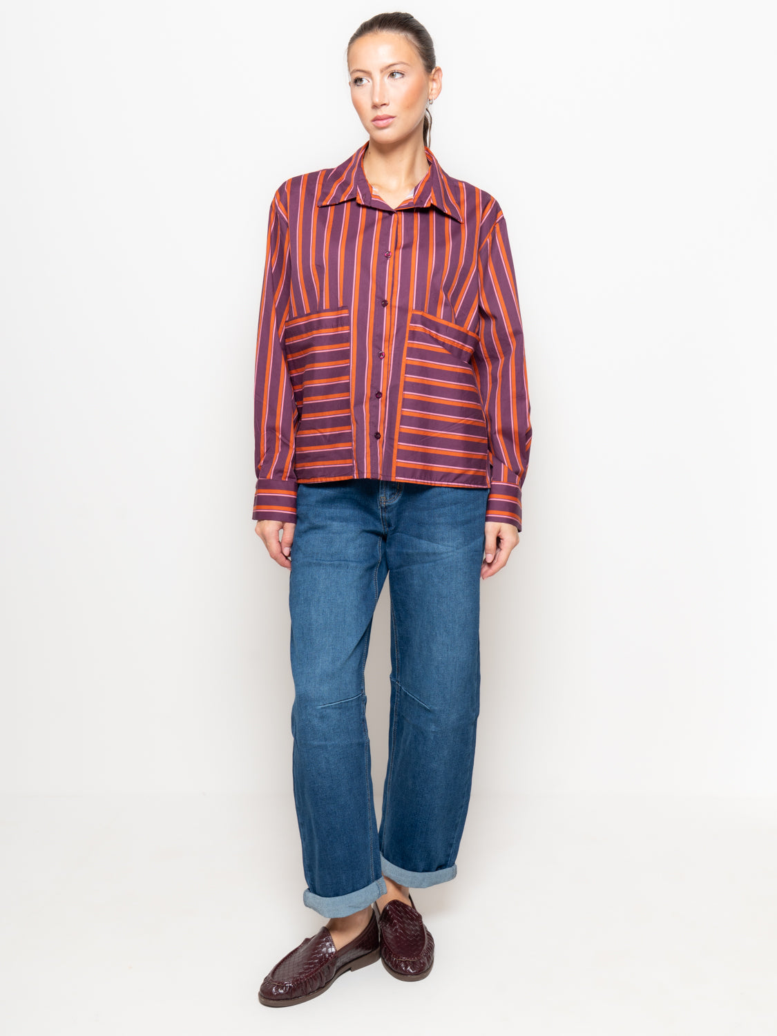 Camicia a righe con tasconi