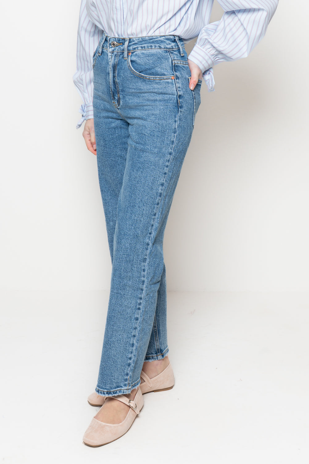 Jeans straight lavaggio medio