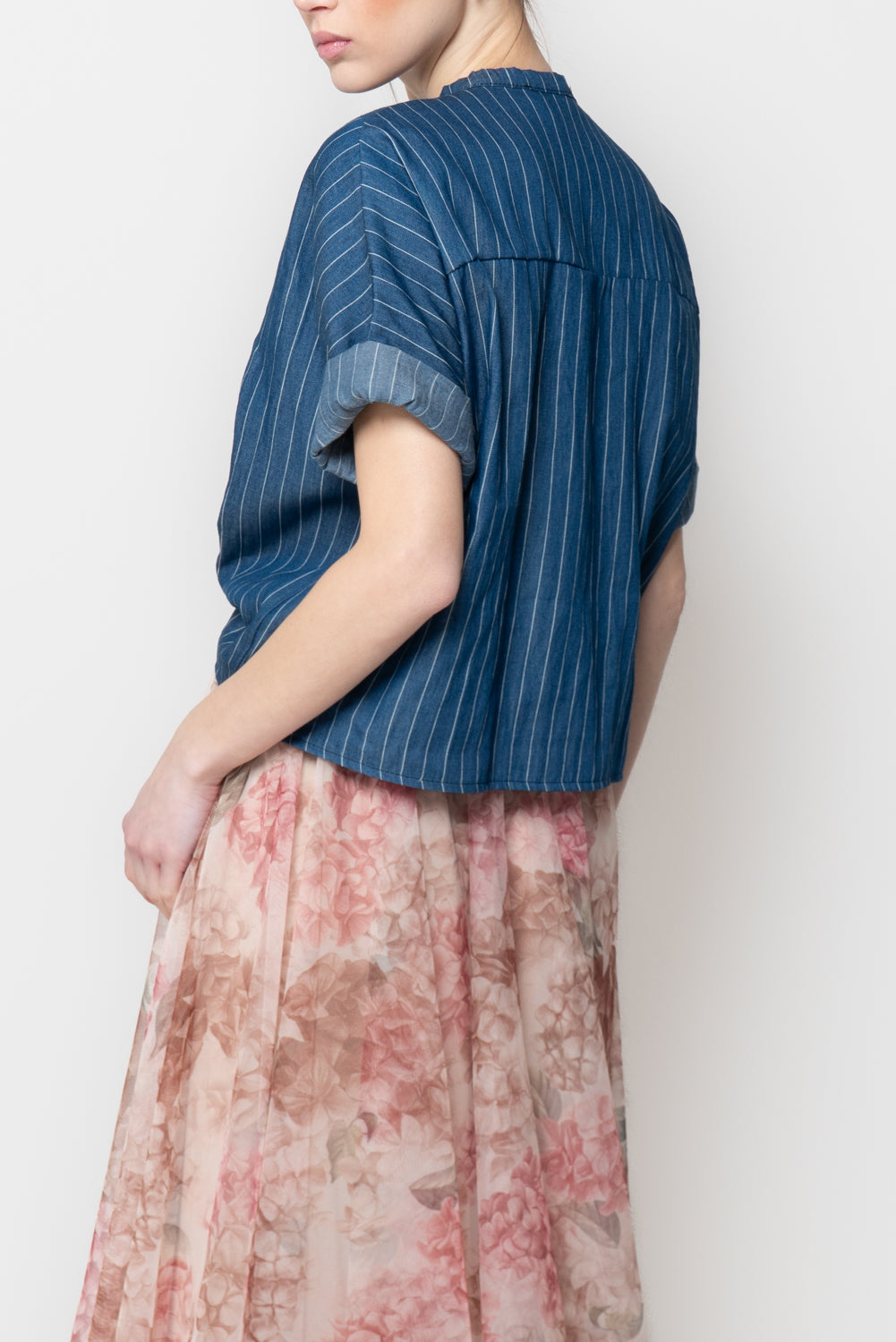 Camicia in tessuto gessata