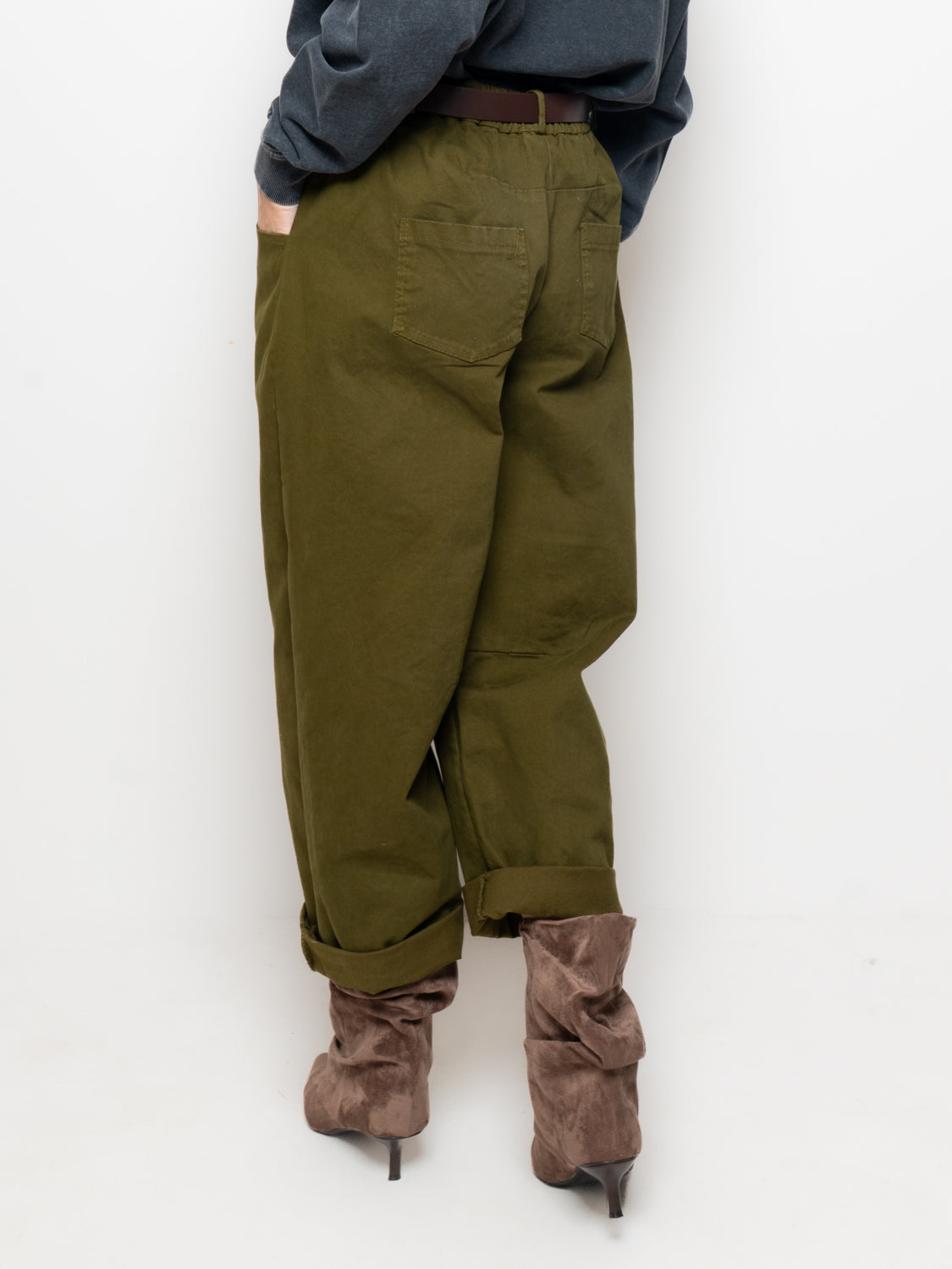 Pantalone cargo a vita alta