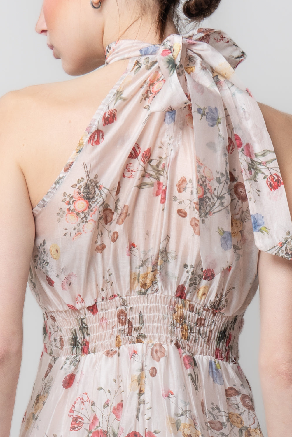 Abito Lungo Floreale Halter