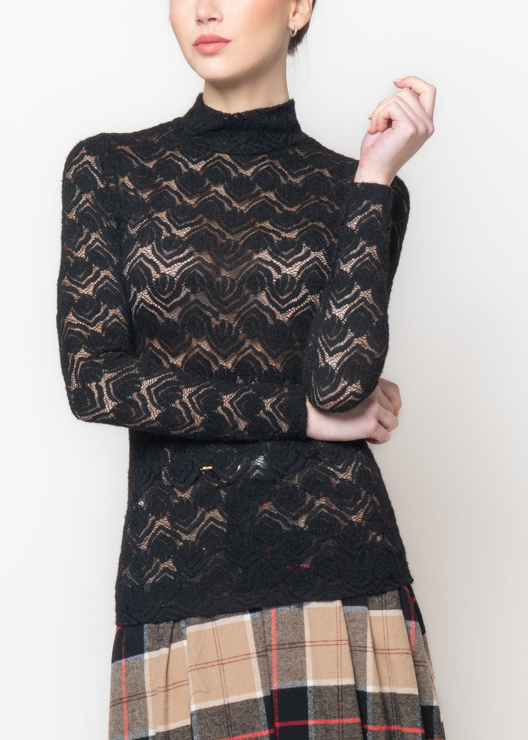 Blusa in tessuto floccato