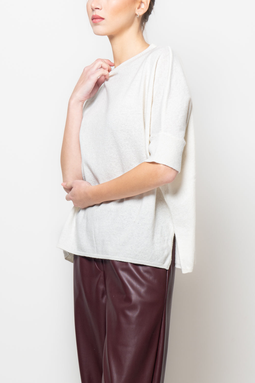 Maglia misto cashmere  manica corta