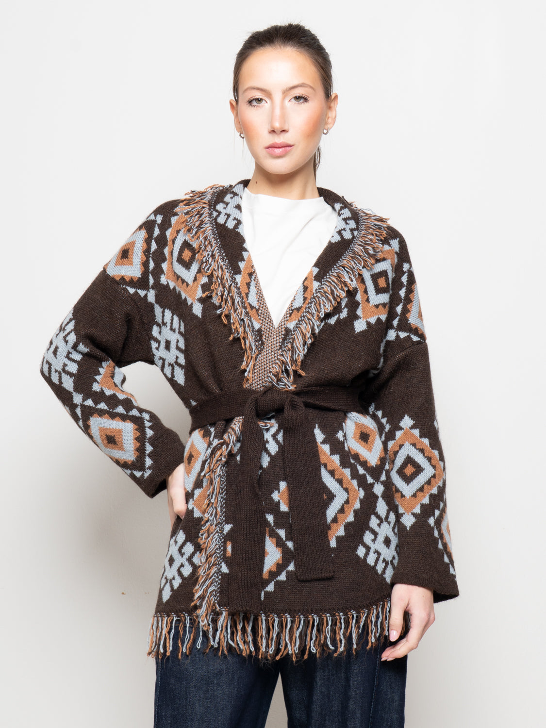 Cardigan con frange