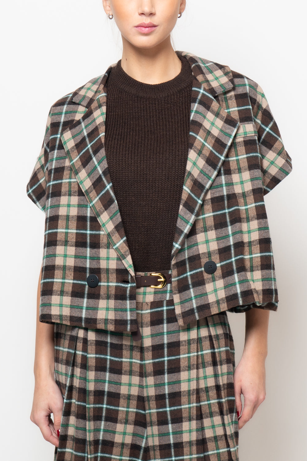 giacca a quadri mezza manica