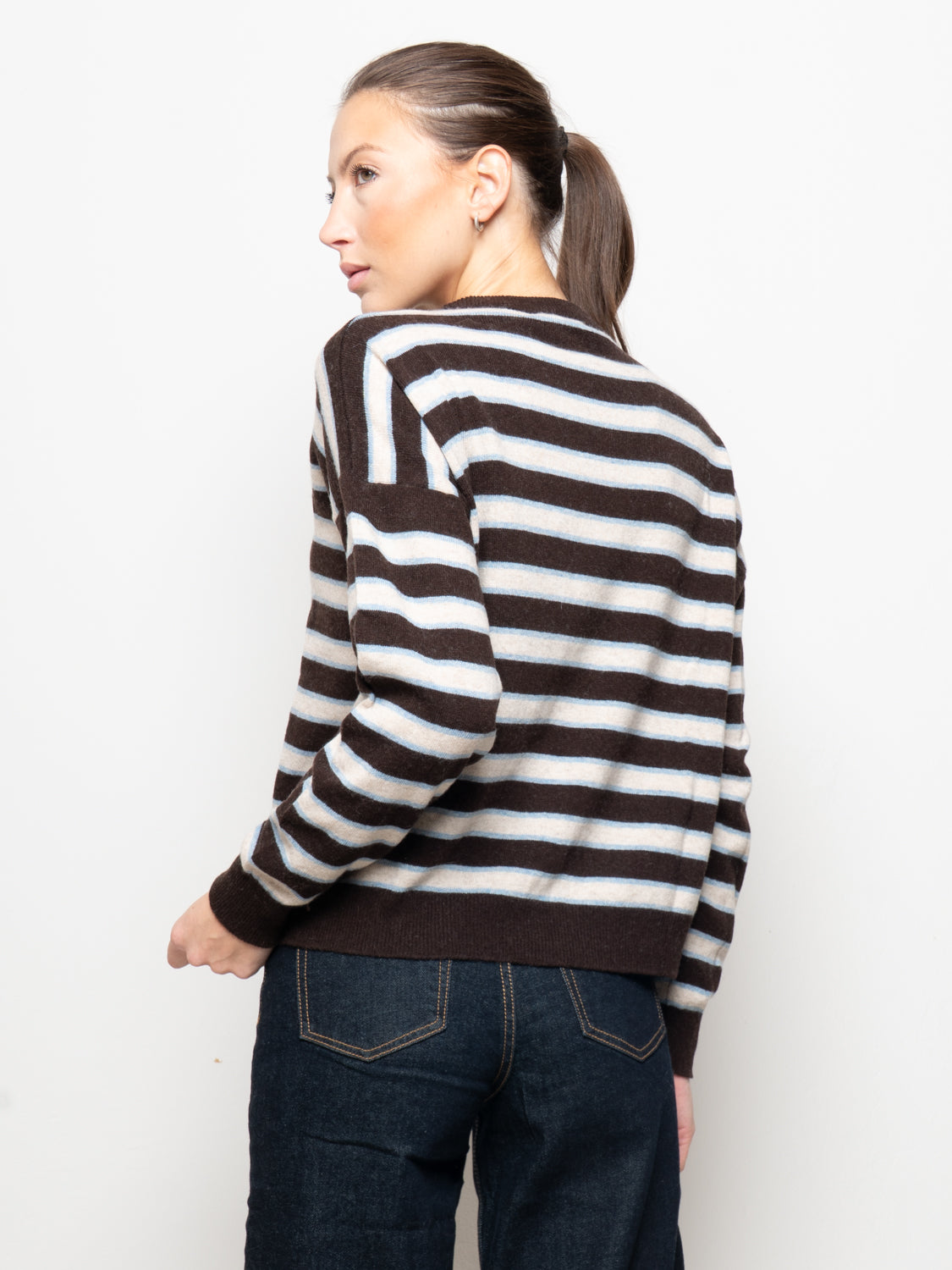 Maglia a righe misto cashmere