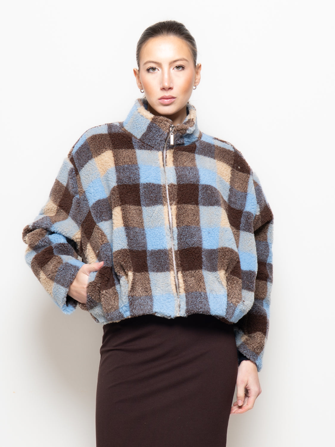 Bomber con motivo check