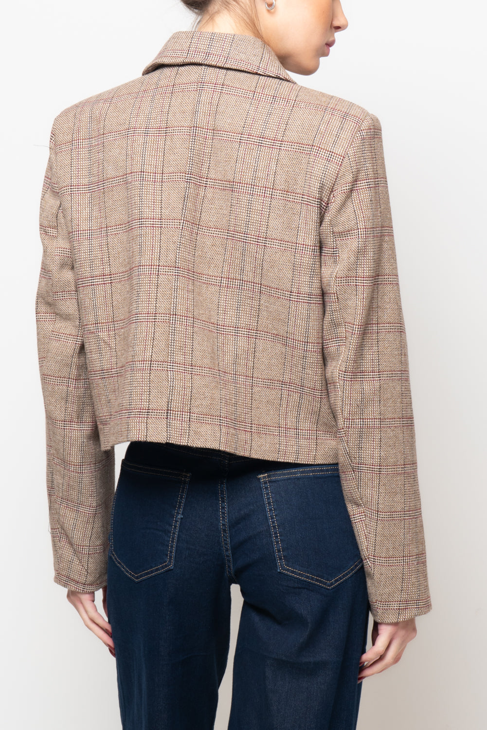 Giacca tartan con colletto