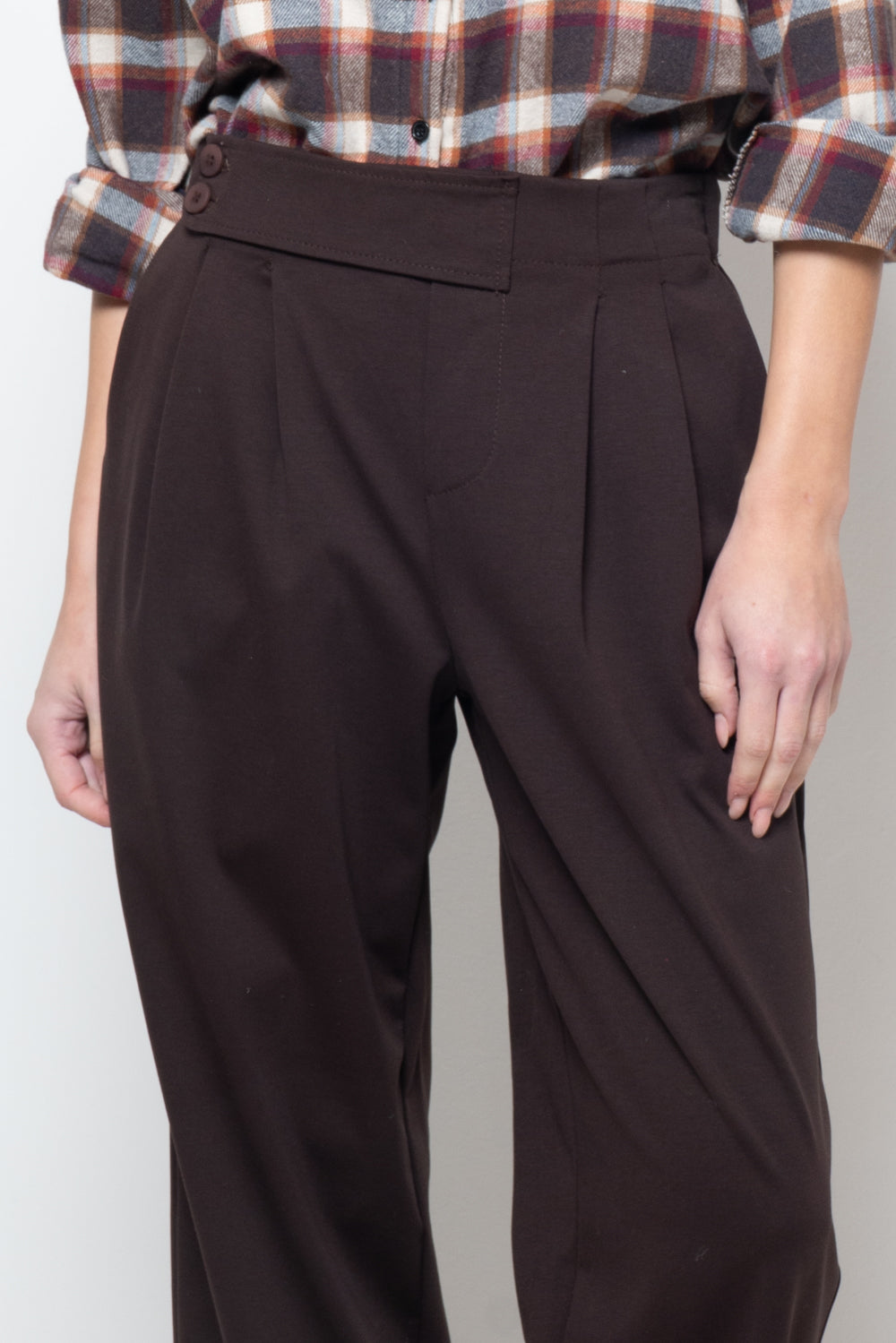 Pantalone in punto milano doppio bottone