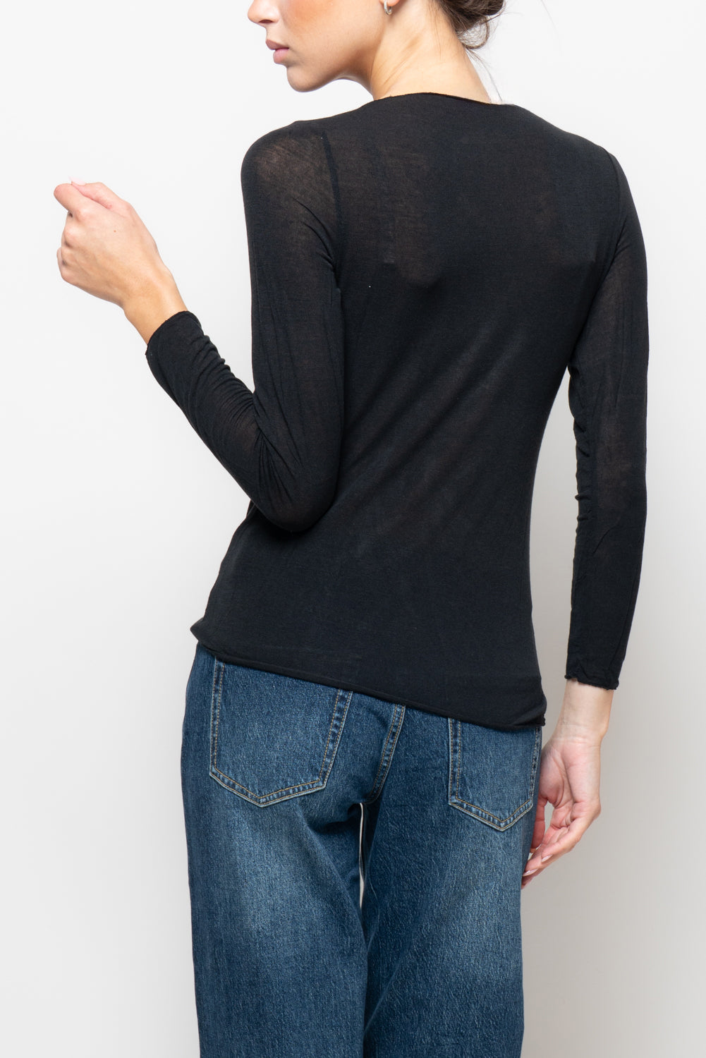 T shirt in misto cashmere