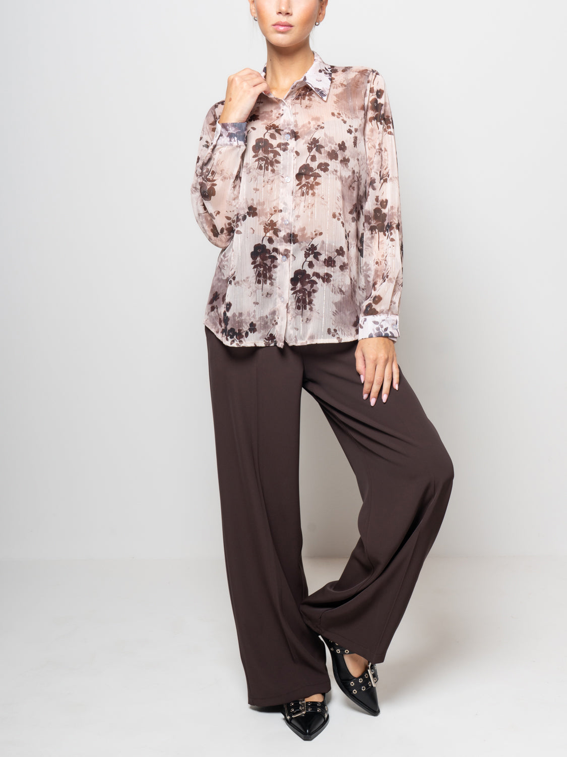 Camicia fantasia in filo di lurex