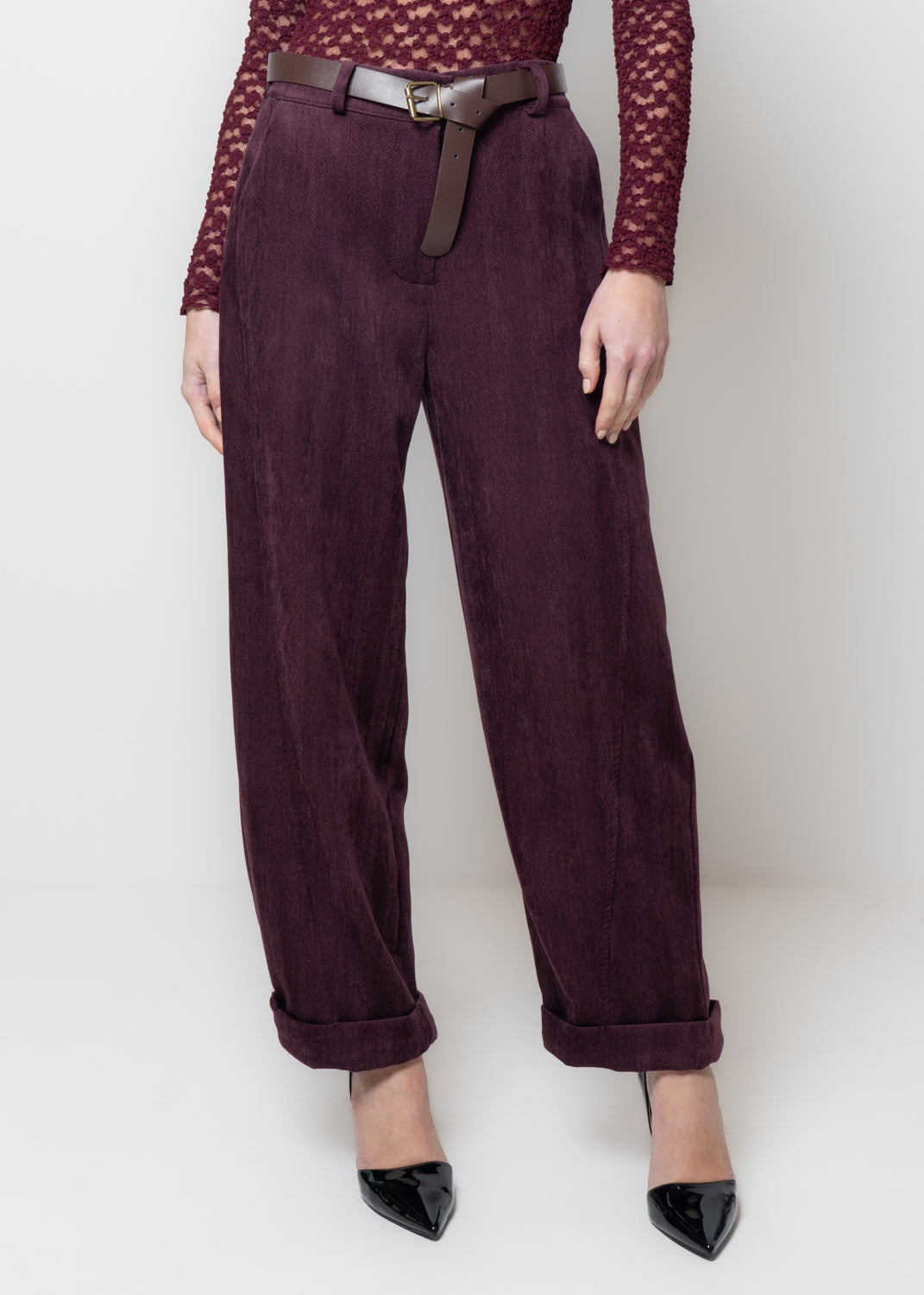 Pantaloni baggy in velluto