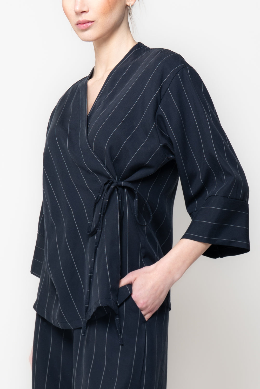 Blusa a Portafoglio Gessata