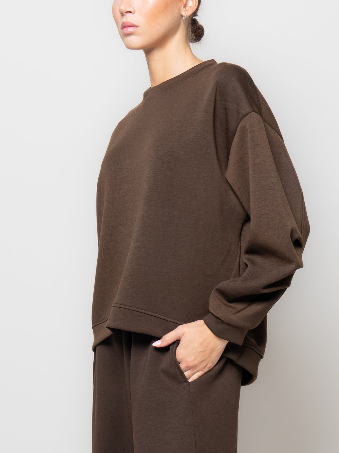 Felpa in neoprene con manica rappresa