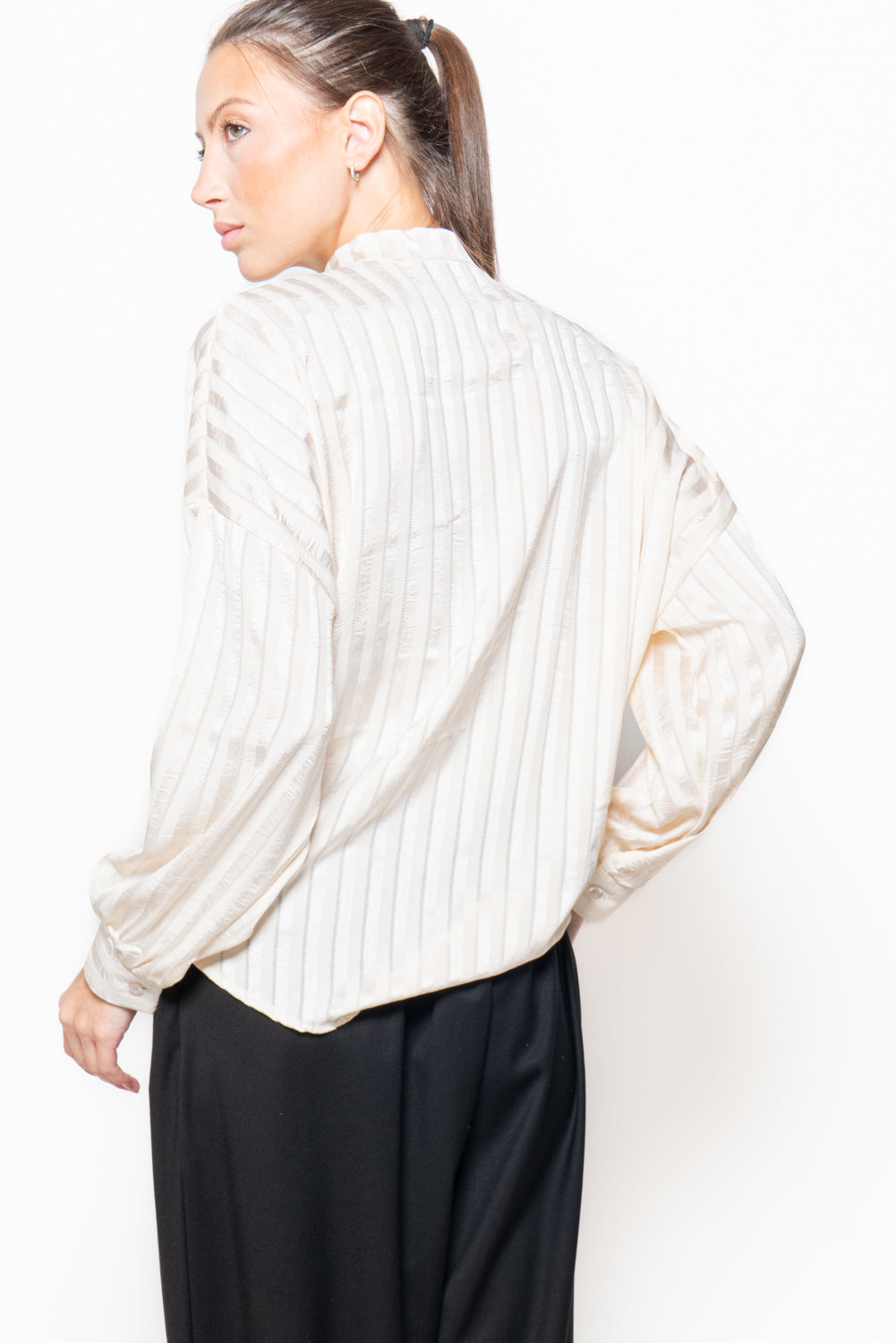Camicia in tessuto rigato