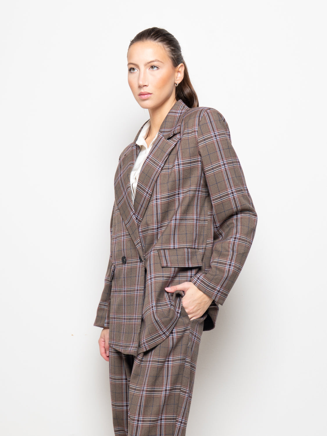 Blazer tartan oversize