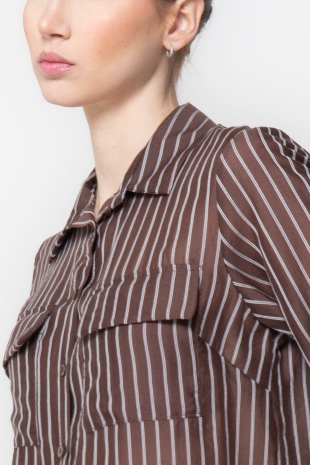 Camicia a Righe con Tasche
