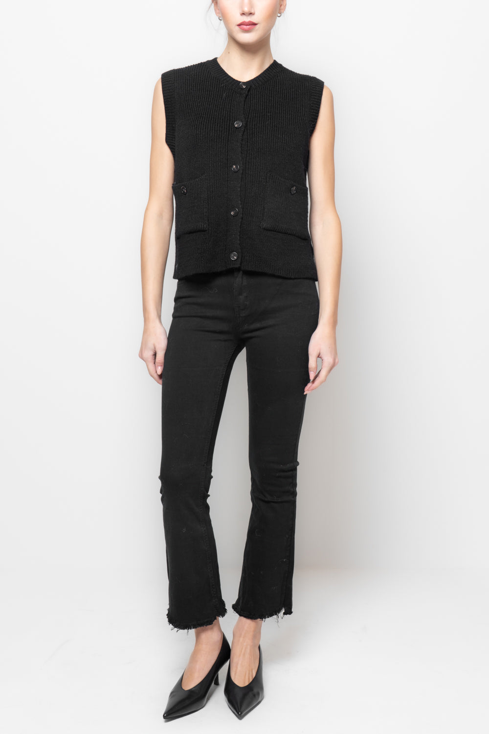 Gilet paricollo con bottoni