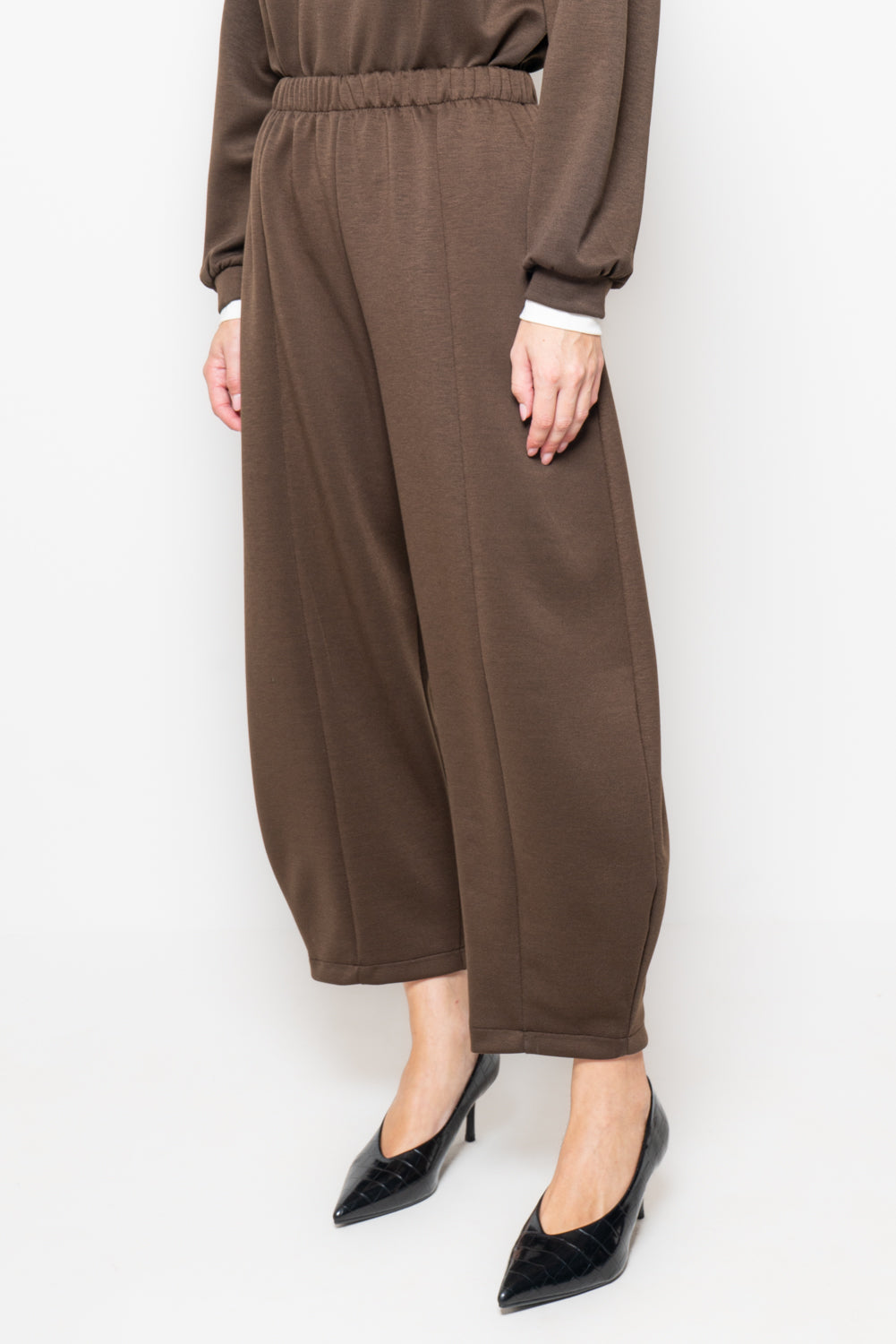 Pantalone barrel in ecopelle