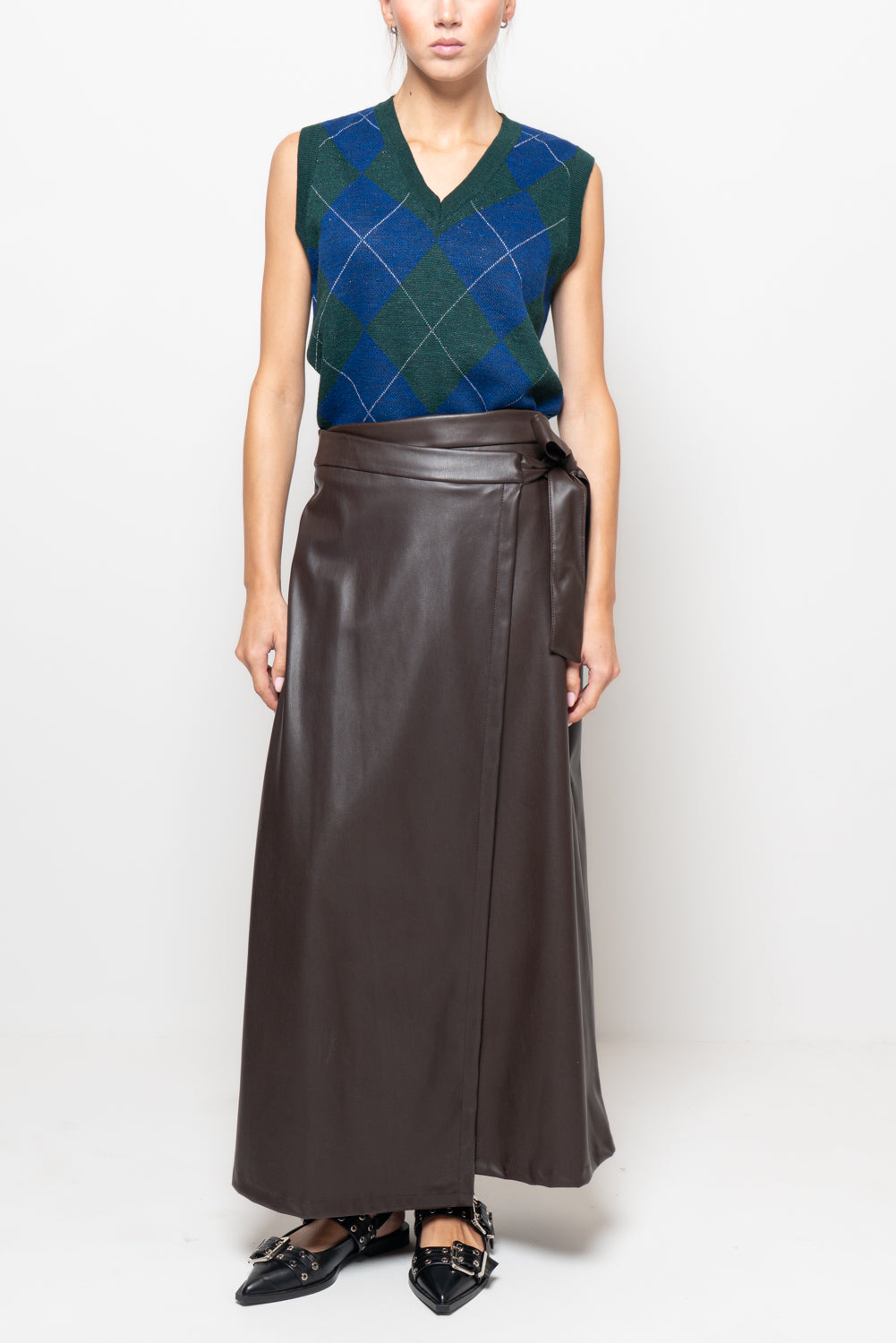 Gonna a portafoglio in similpelle