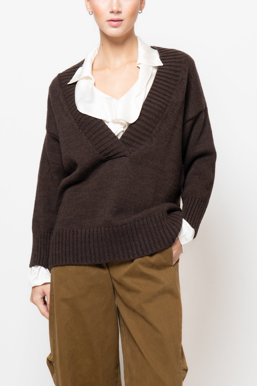 Maglia maxi scollo a V