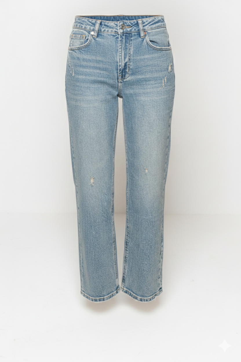 Jeans straight sdrucito