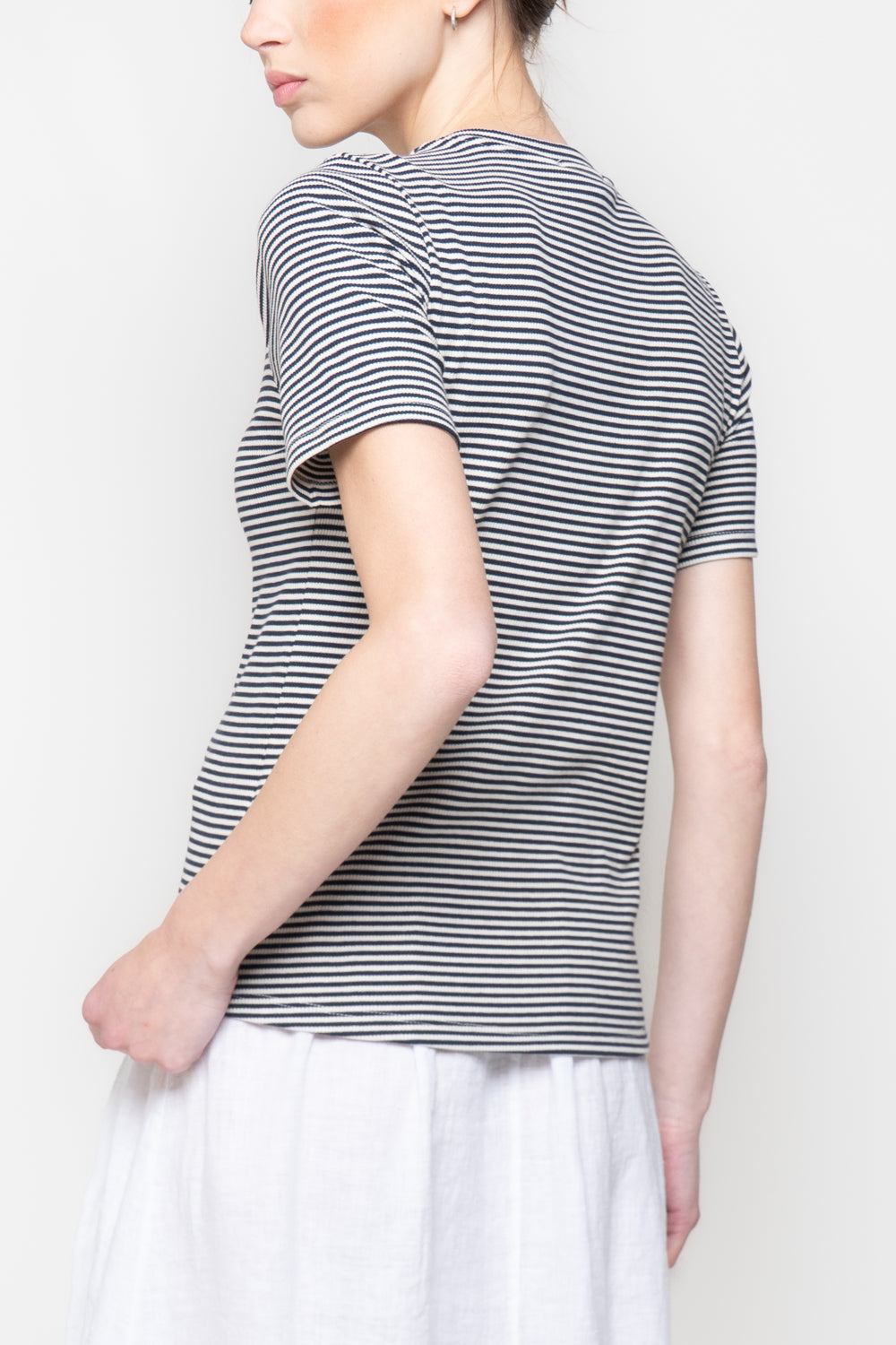 T-shirt Micro-Righe a Costine
