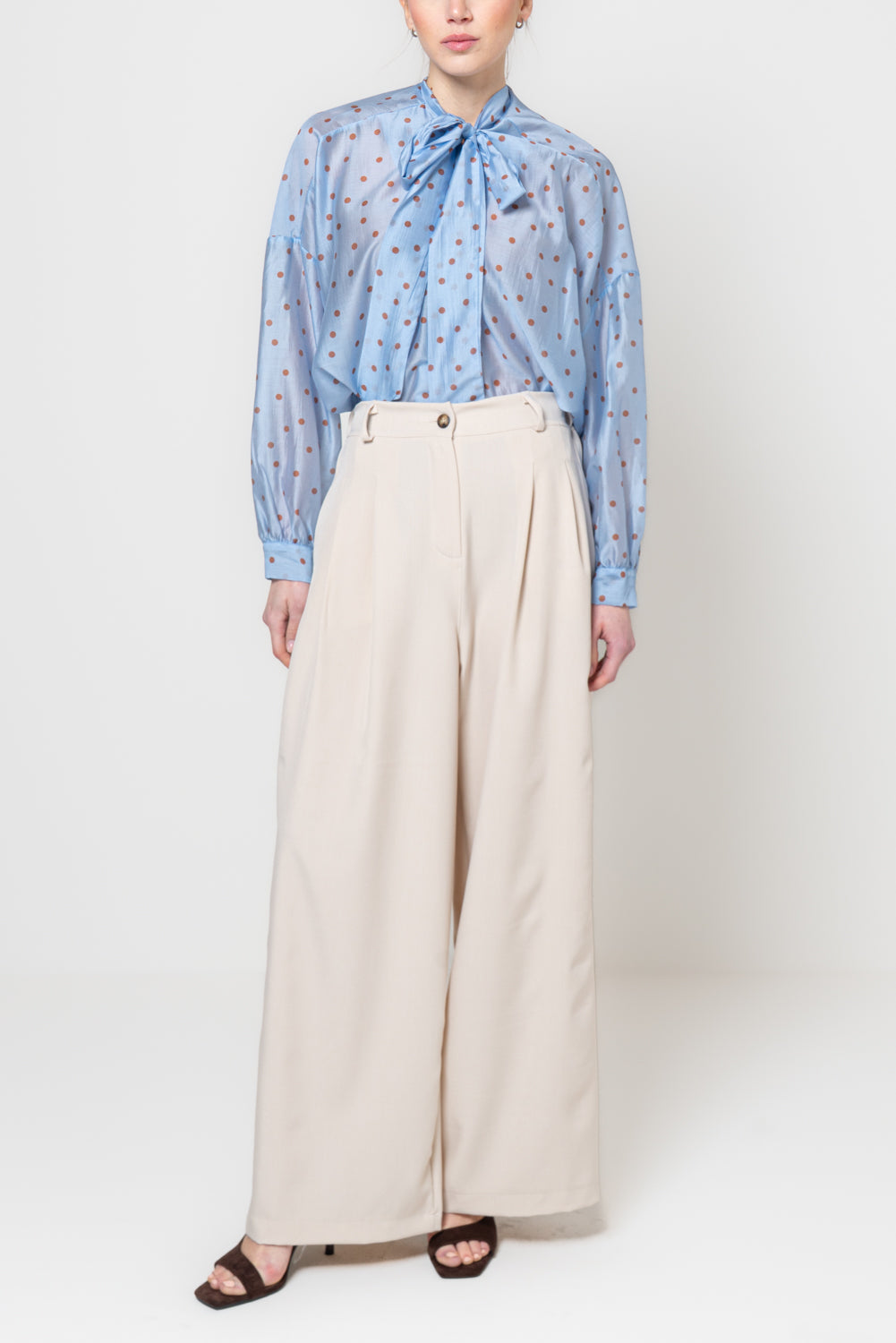 Pantaloni palazzo con pinces