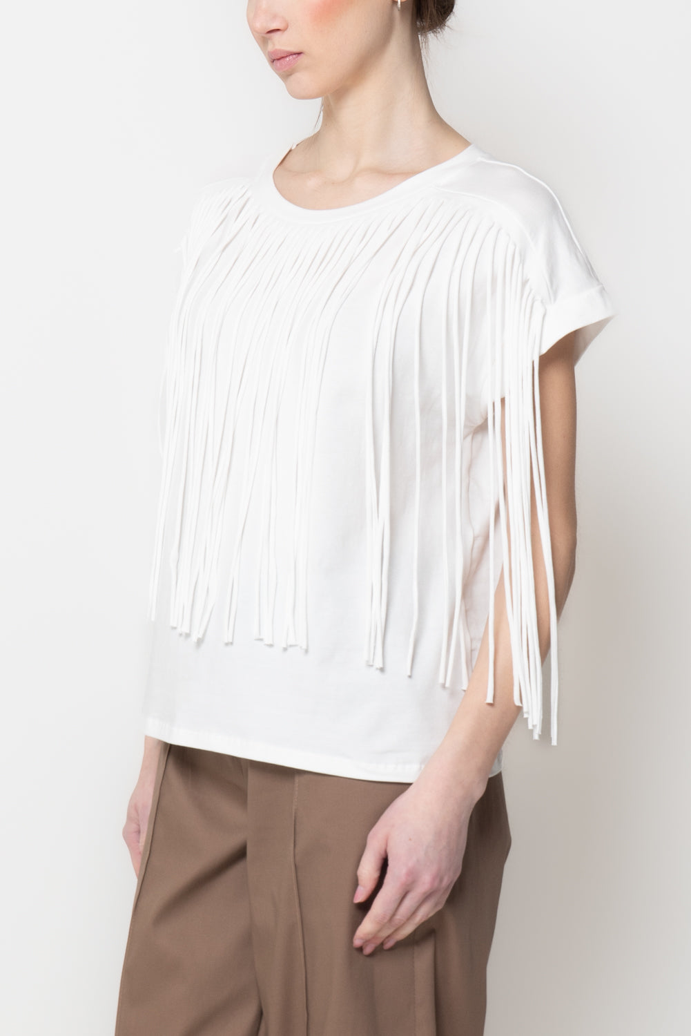 T-shirt con Frange Frontali