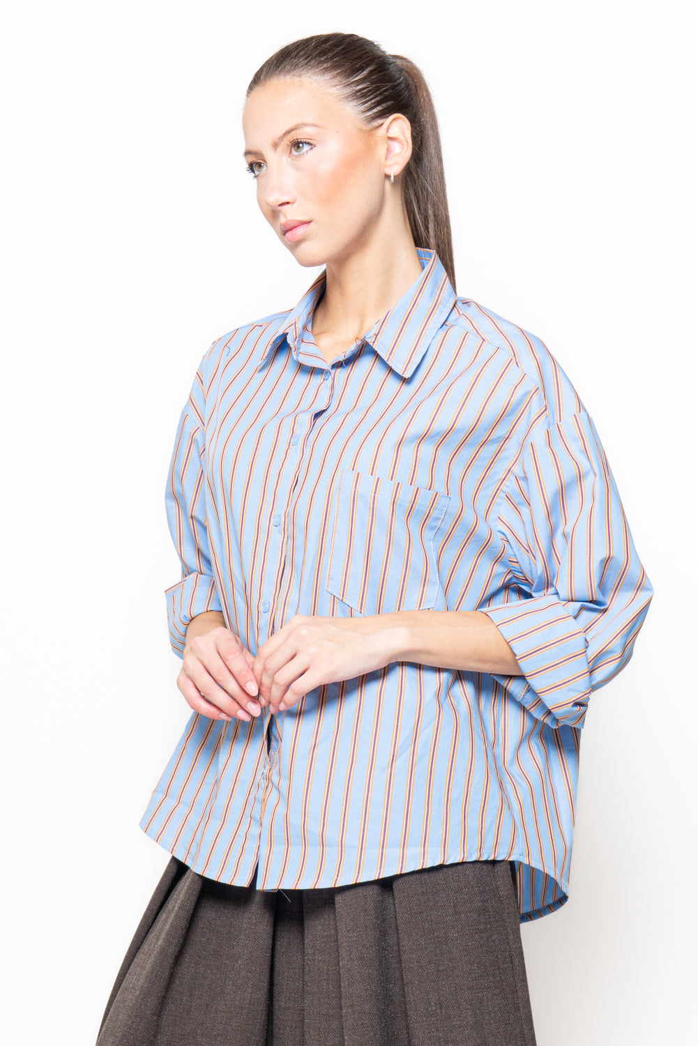 Camicia a righe oversize