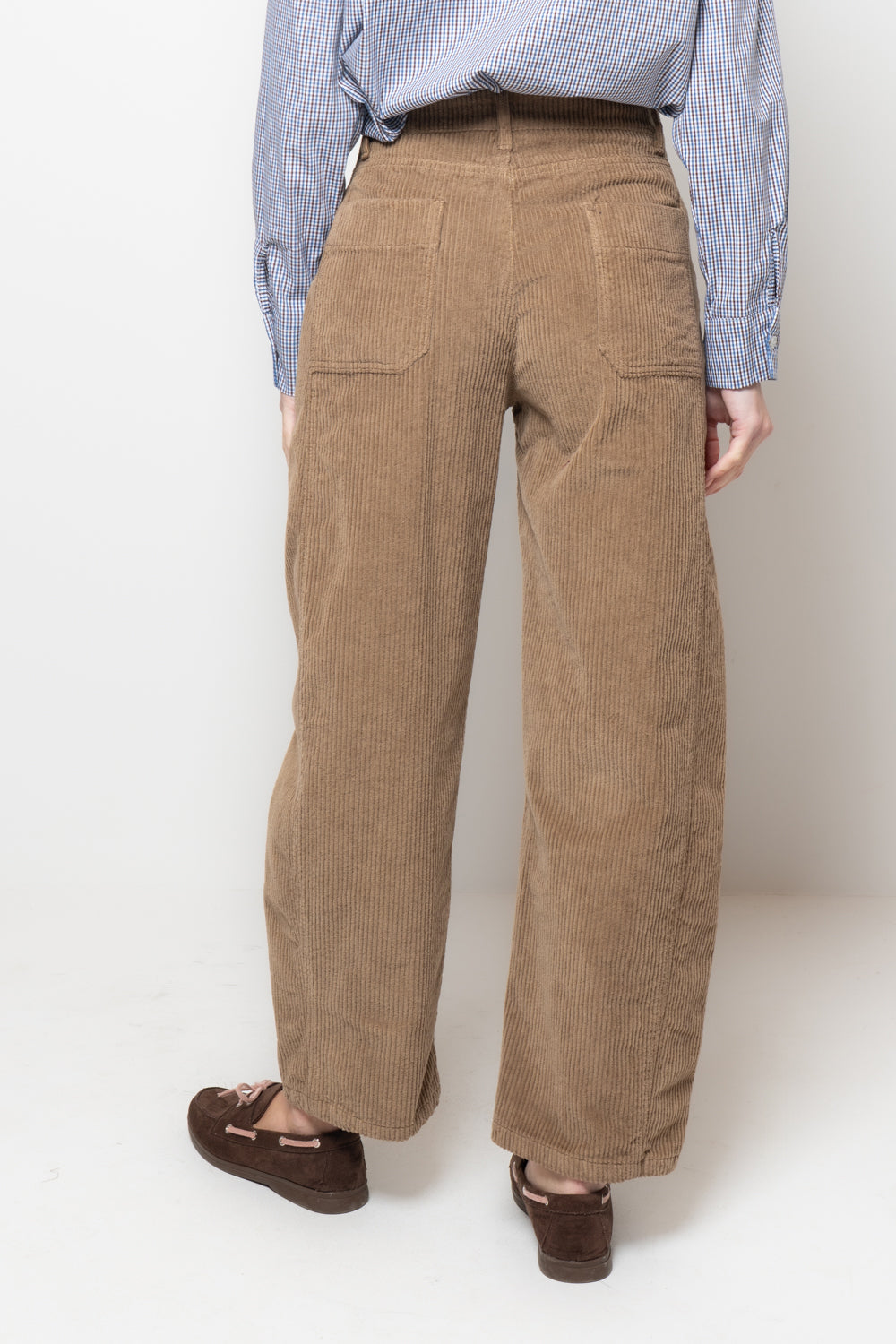 Pantaloni barrel in velluto