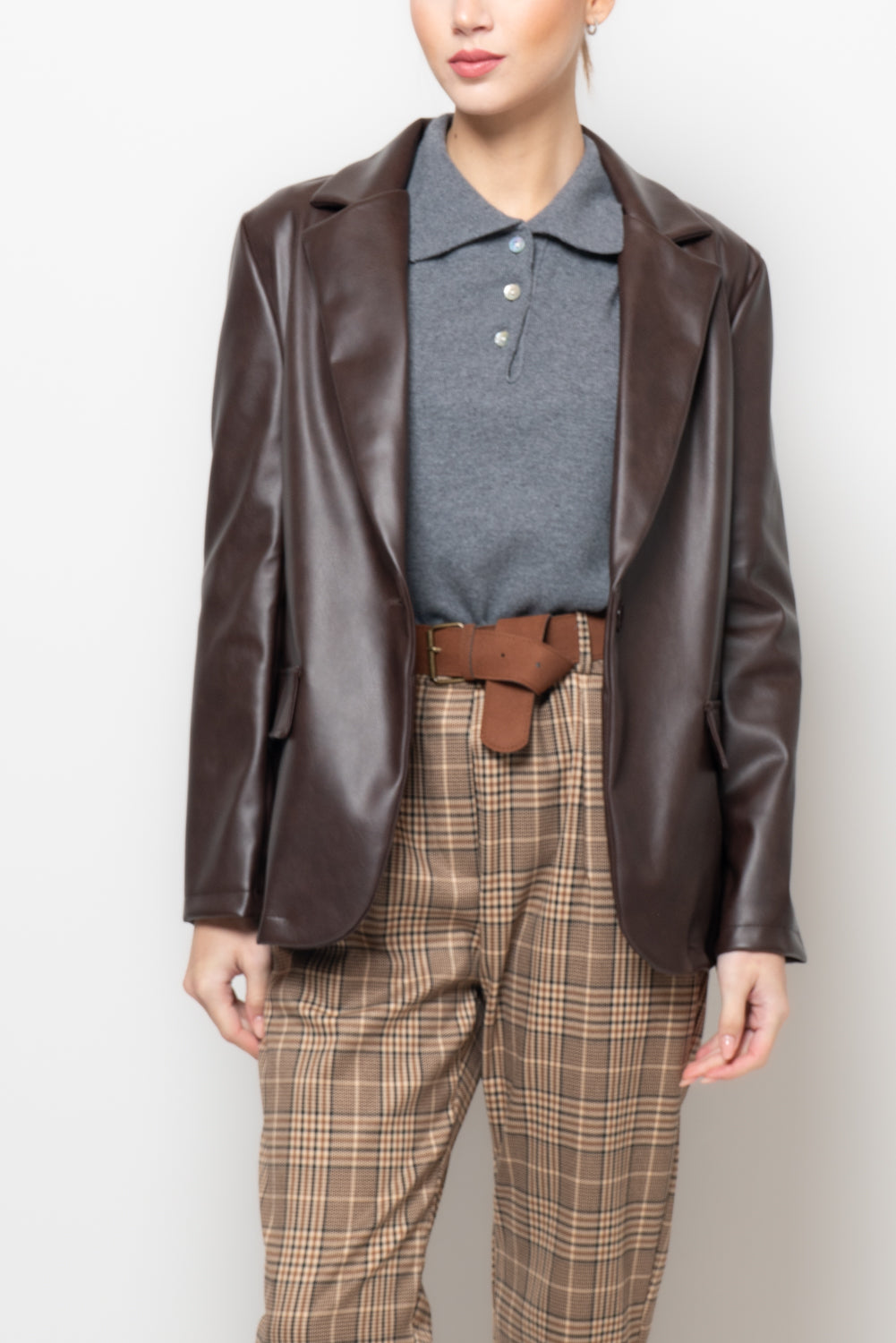 Giacca over in similpelle