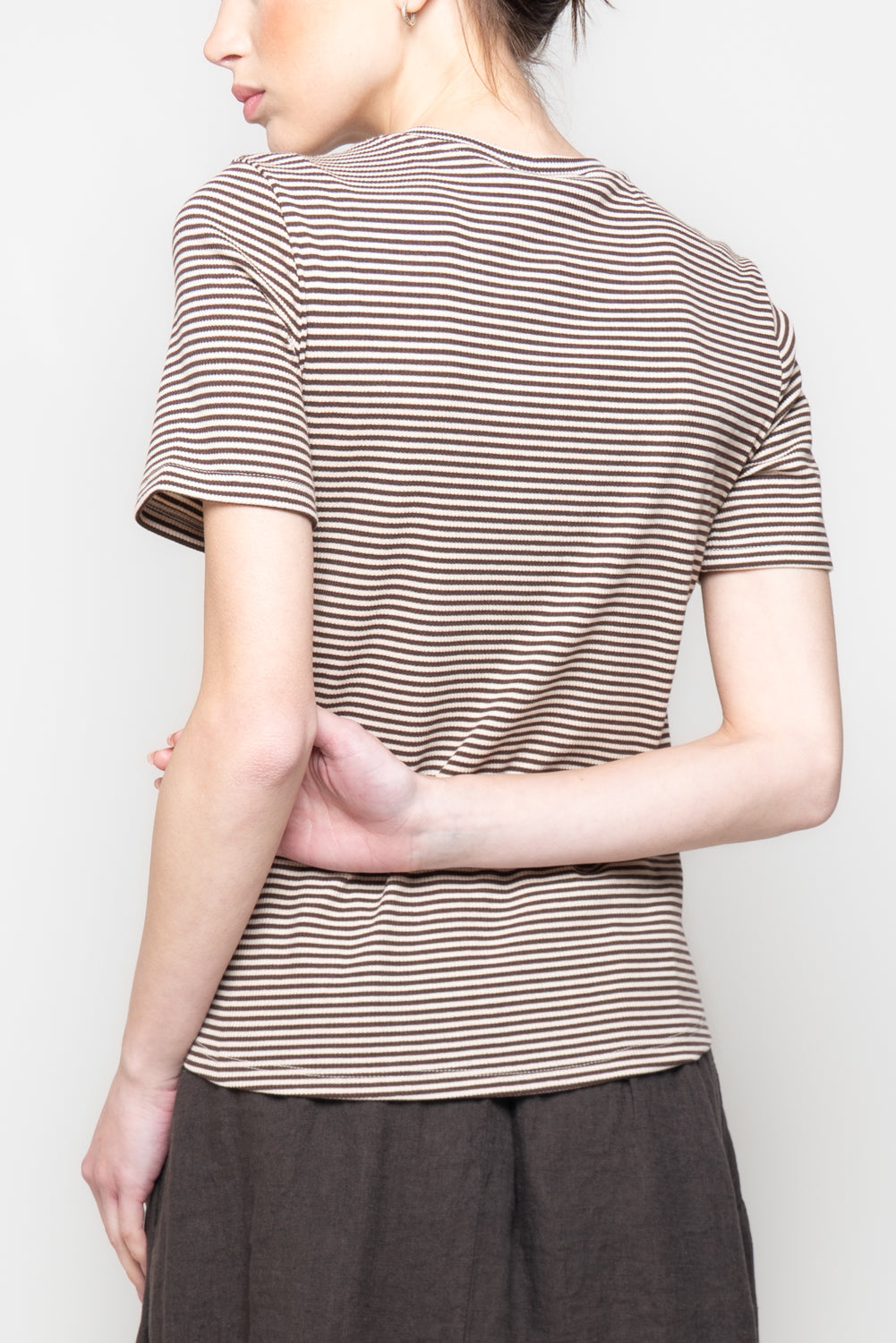 T-shirt Micro-Righe a Costine