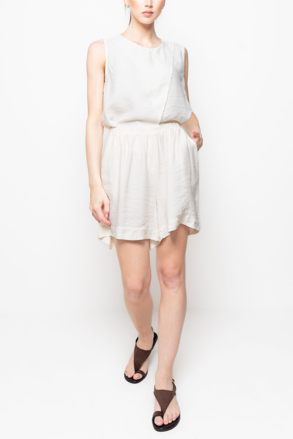 Shorts Fluidi con Elastico in Vita