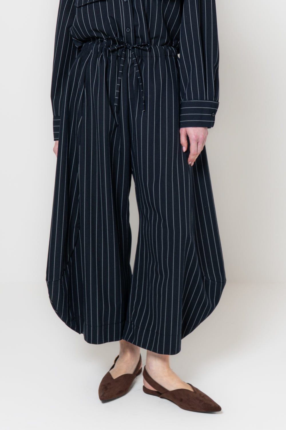 Pantalone barrel gessato