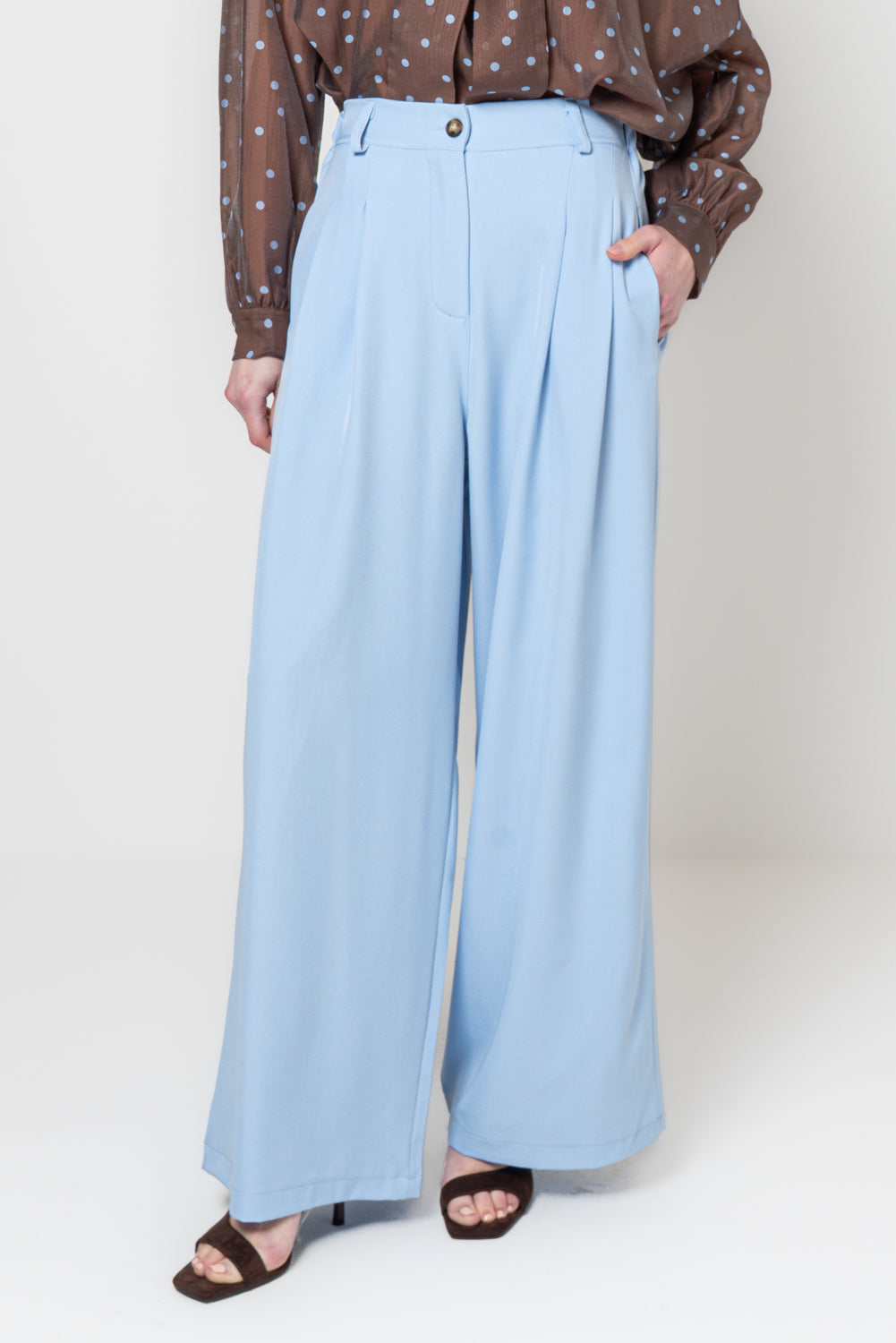 Pantaloni palazzo con pinces